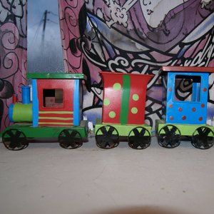 handpainted metal train set